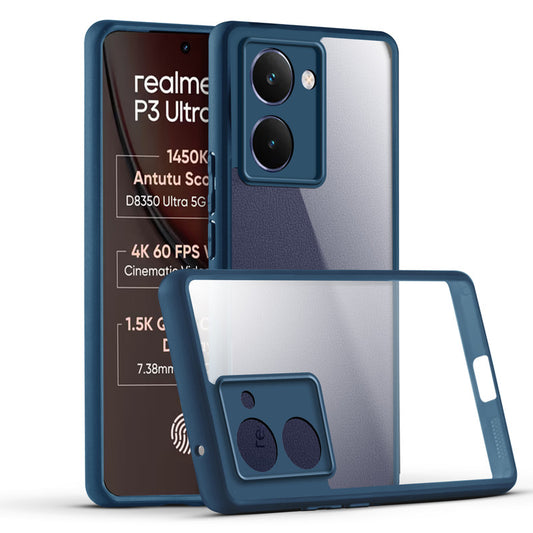 Premium Silicon Coloured Soft Framed Case with Clear Back Cover For Realme P3 Ultra 5G