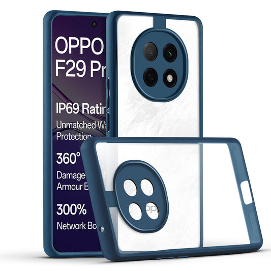 Premium Silicon Coloured Soft Framed Case with Clear Back Cover For Oppo F29 Pro 5G