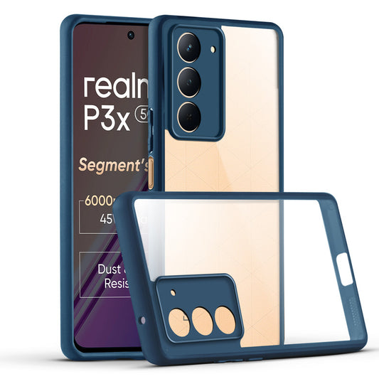 Colored Soft Frame Clear Back Case For Realme P3x 5G