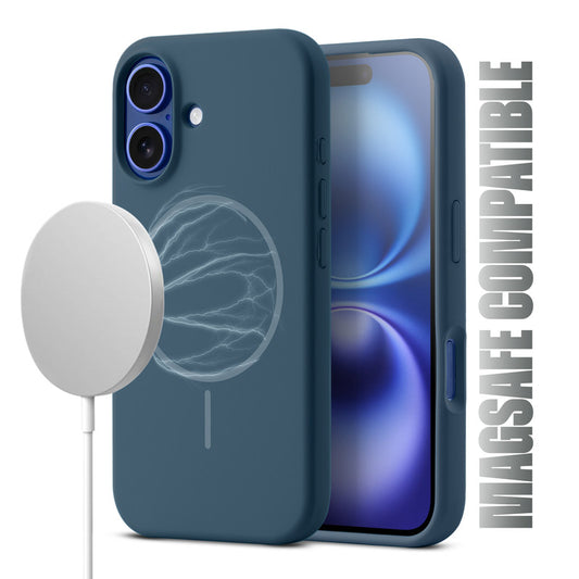 Liquid Silicon With Microfiber Lining Back Case For Apple iPhone 16 (MagSafe Compatible)