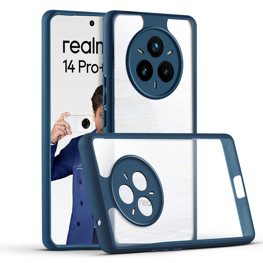 Premium Silicon Coloured Soft Framed Case with Clear Back Cover For Realme 14 Pro Plus 5G