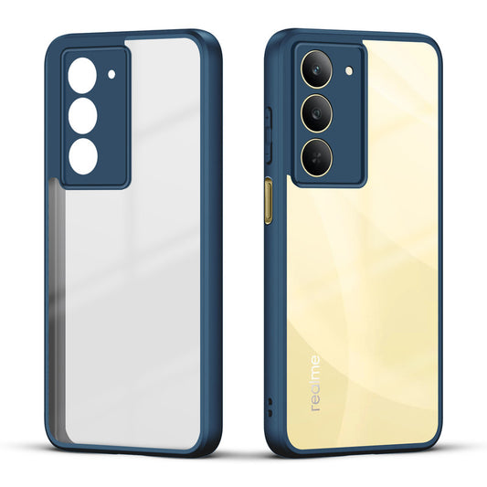 Premium Silicon Coloured Soft Framed Case with Clear Back Cover For Realme 14x 5G