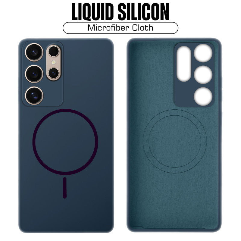 Wireless Charging Support Compatible Liquid Silicone Case For Samsung S25 Ultra 5G With Camera Protection