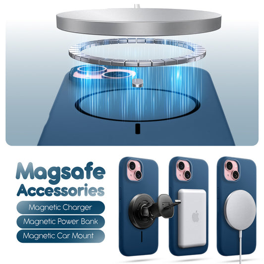 Cloud Feel Silicone Case for Apple iPhone 15 Plus – Supports Wireless Charging