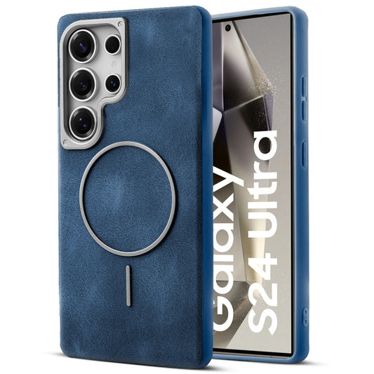 Elite PU Leather Case for Samsung S24 Ultra 5G , Hard Shell with Soft Inner Fabric & MagSafe Support