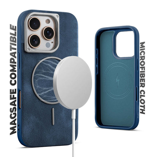 Elite PU Leather Wireless Charging Support Case for Apple iPhone 16 Pro