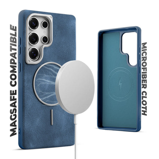 Elite PU Leather Case for Samsung S23 Ultra 5G , Hard Shell with Soft Inner Fabric & MagSafe Support