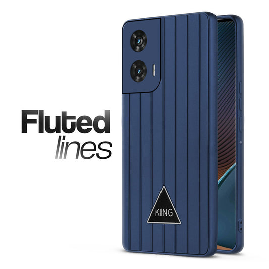 Glossy Matte Line Texture Back Cover for Motorola Moto G96 5G
