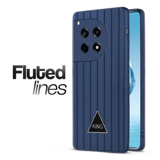 Glossy Matte Line Texture Back Cover for OnePlus 12R 5G