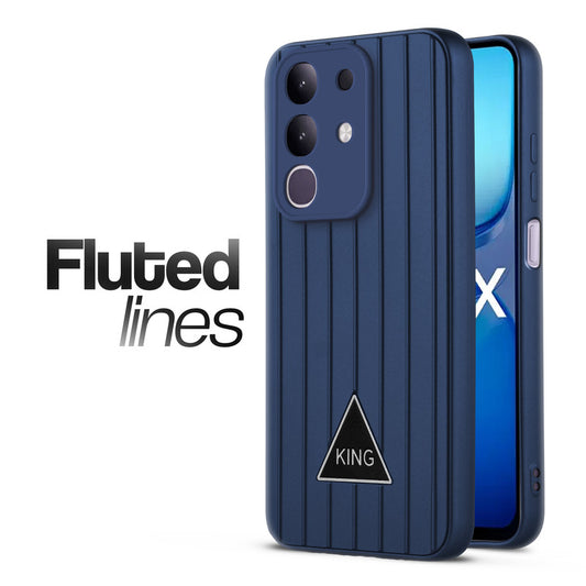 Glossy Matte Line Texture Back Cover for iQOO Z10x 5G