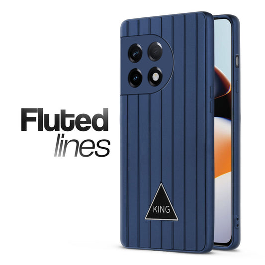 Glossy Matte Line Texture Back Cover for OnePlus 11R 5G
