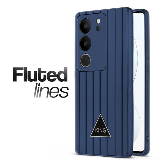 Glossy Matte Line Texture Back Cover for Vivo V29 Pro 5G