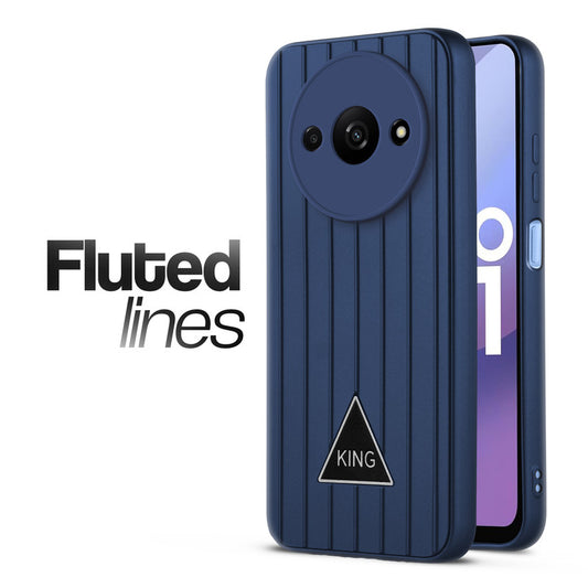 Glossy Matte Line Texture Back Cover for Poco C61