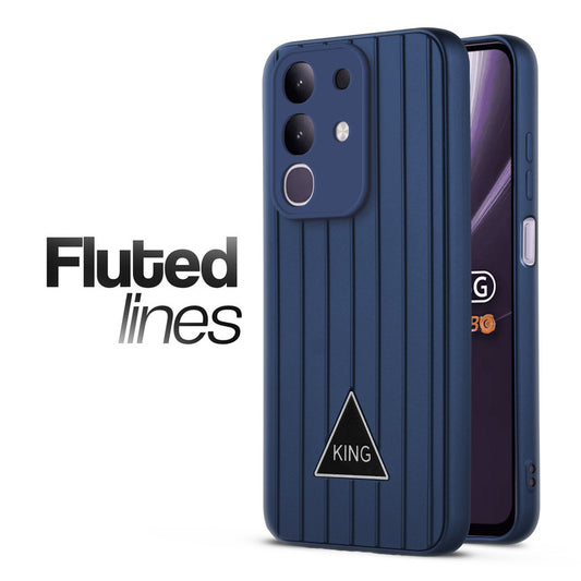 Glossy Matte Line Texture Back Cover for Vivo T4x 5G