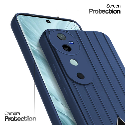 Glossy Matte Line Texture Back Cover for Vivo V40 5G