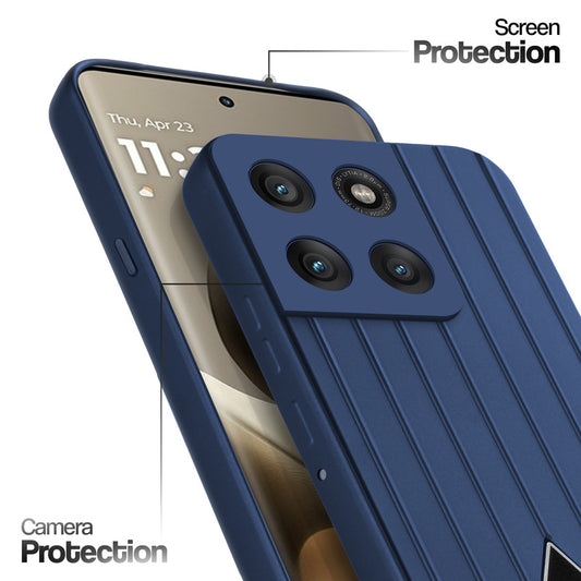 Glossy Matte Line Texture Back Cover for Motorola Moto Edge 60 Pro 5G