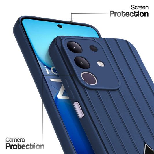 Glossy Matte Line Texture Back Cover for iQOO Z10x 5G