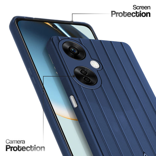 Glossy Matte Line Texture Back Cover for OnePlus Nord CE 3 Lite 5G