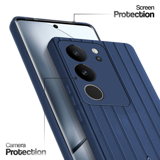 Glossy Matte Line Texture Back Cover for Vivo V29 Pro 5G