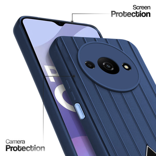 Glossy Matte Line Texture Back Cover for Poco C61