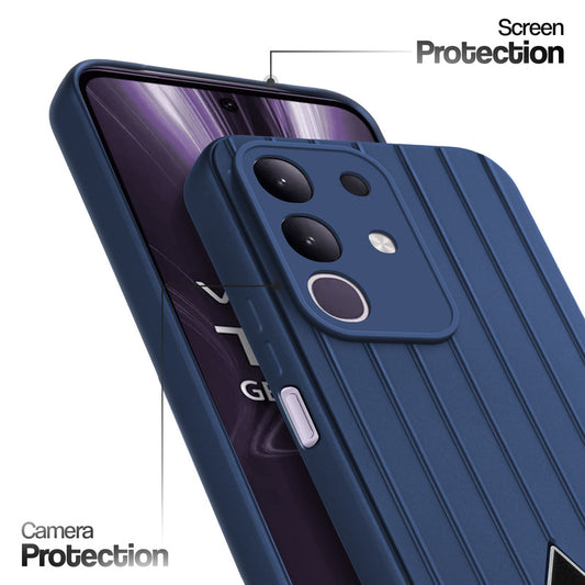 Glossy Matte Line Texture Back Cover for Vivo T4x 5G