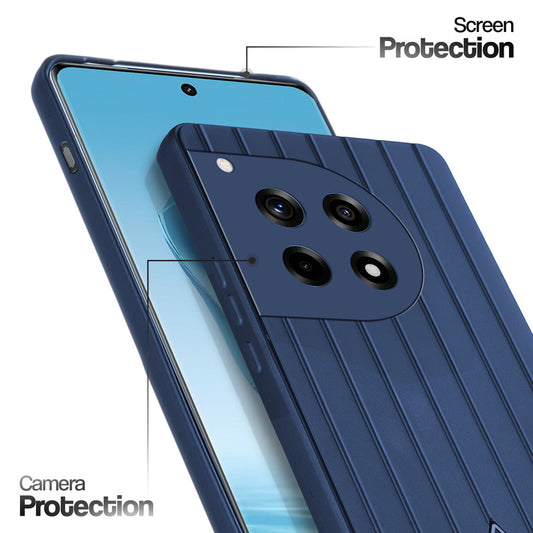 Glossy Matte Line Texture Back Cover for OnePlus 12R 5G