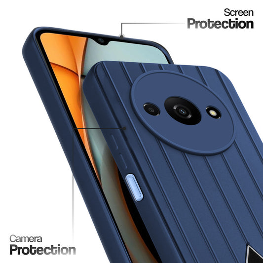 Glossy Matte Line Texture Back Cover for Redmi A3 2024