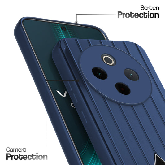 Glossy Matte Line Texture Back Cover for Vivo T4 5G