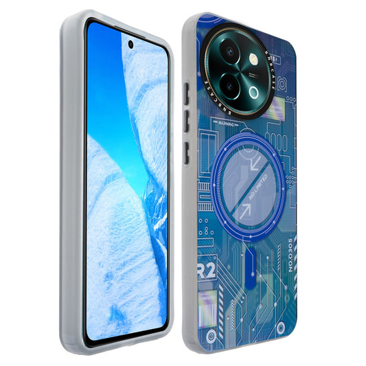 Colorful Reflective Circuit Prints Hard Back Protector Case For Vivo Y58 5G