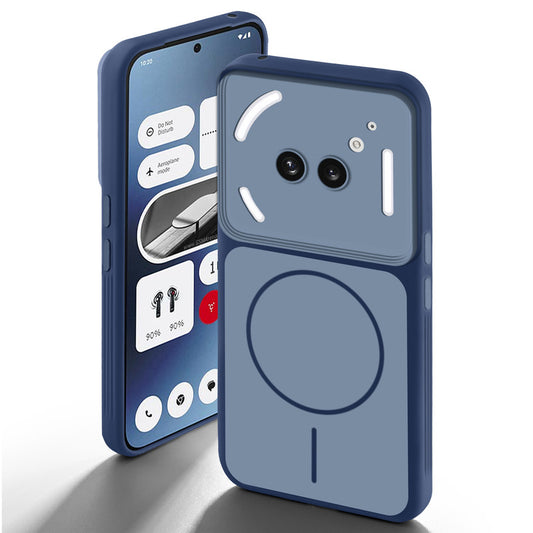 Dual tone silicone Blue back cover for Nothing Phone 2A showing camera protection and design