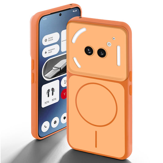 Dual tone silicone Orange back cover for Nothing Phone 2A showing camera protection and design