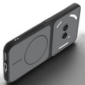 Slim silicone Black phone case for Nothing Phone 2A Plus side angle view showing grip texture and precise cutouts