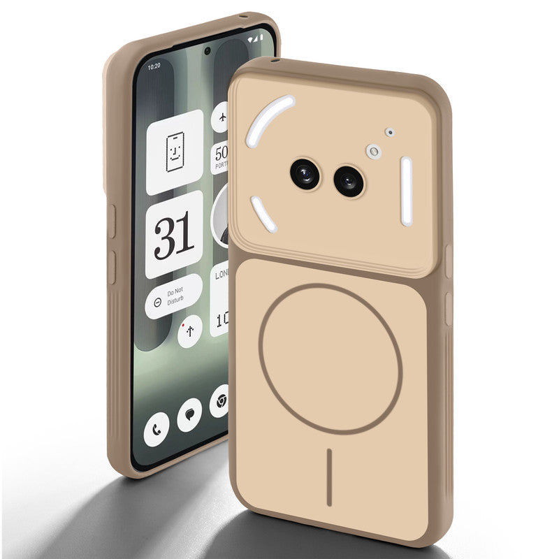 Dual tone silicone Brown back cover for Nothing Phone 2A Plus showing camera protection and design