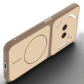 Slim silicone Brown phone case for Nothing Phone 2A Plus side angle view showing grip texture and precise cutouts