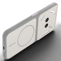 Slim silicone White phone case for Nothing Phone 2A Plus side angle view showing grip texture and precise cutouts