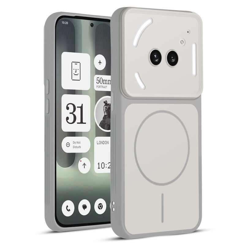 Full protective dual tone White silicone case for Nothing Phone 2A Plus showing front and back design coverage