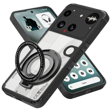 Silicone Grip Clear Case Ring Holder Kickstand For Nothing Phone 3 5G