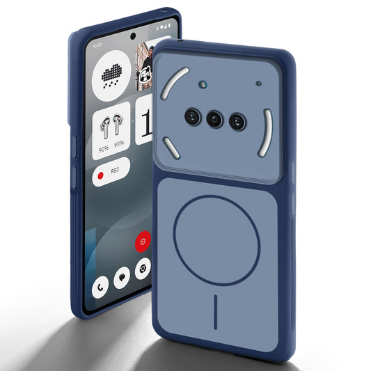 Dual tone silicone Blue back cover for Nothing Phone 3A 5G showing camera protection and design