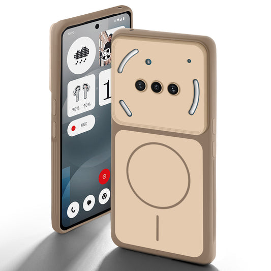 Dual tone silicone Brown back cover for Nothing Phone 3A 5G showing camera protection and design