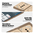 Brown Phone case for Nothing Phone 3A 5G highlighting raised camera protection, anti-slip texture, and responsive side buttons