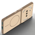 Slim silicone Brown phone case for Nothing Phone 3A 5G side angle view showing grip texture and precise cutouts