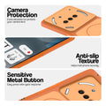 Orange Phone case for Nothing Phone 3A 5G highlighting raised camera protection, anti-slip texture, and responsive side buttons