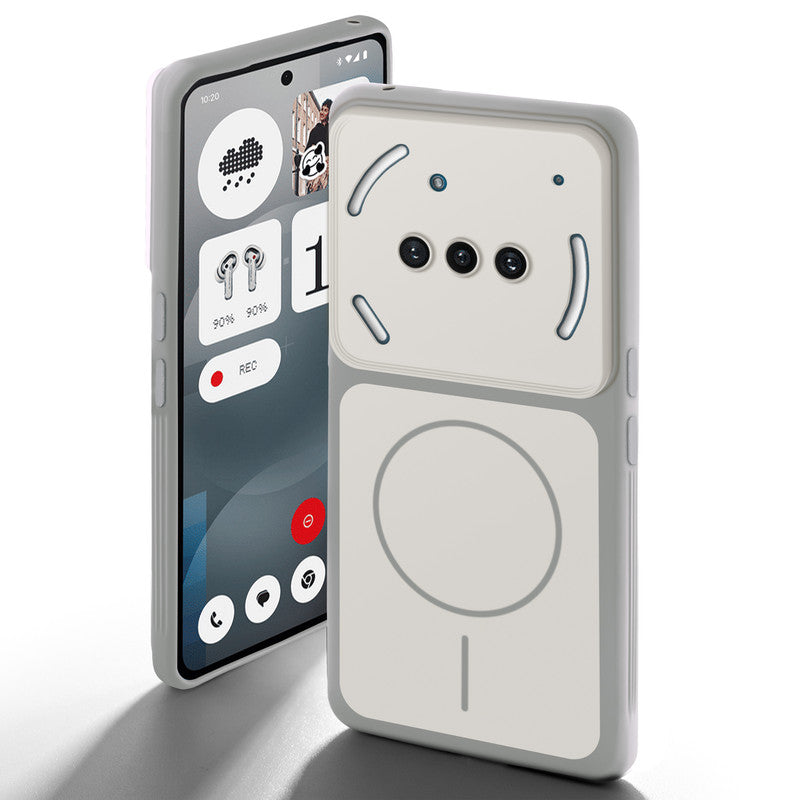 Dual tone silicone White back cover for Nothing Phone 3A 5G showing camera protection and design
