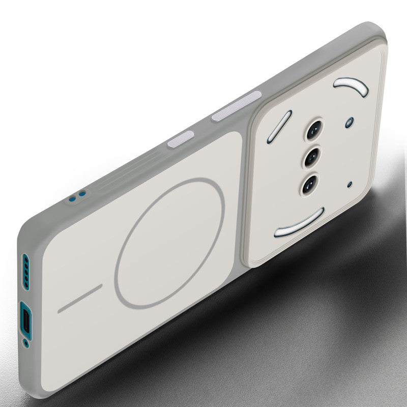 Slim silicone White phone case for Nothing Phone 3A 5G side angle view showing grip texture and precise cutouts
