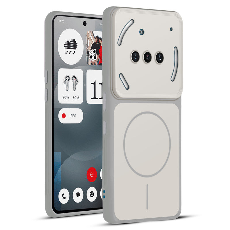 Full protective dual tone White silicone case for Nothing Phone 3A 5G showing front and back design coverage