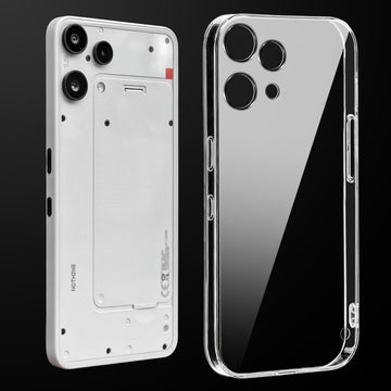 Transparent anti-yellow hard back case fitted on Nothing Phone 3A Lite 5G showing full back coverage and camera protection