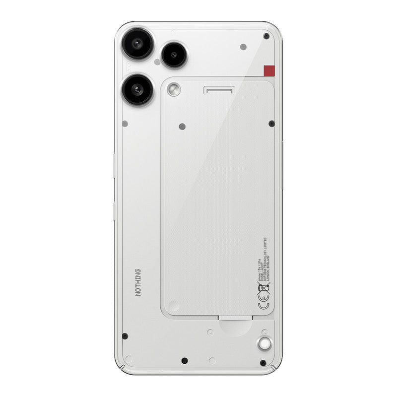 Back view of Nothing Phone 3A Lite 5G showing camera module and clean rear design with protective case