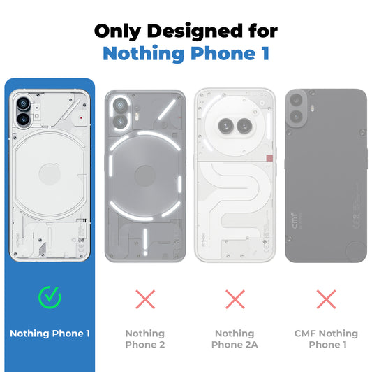 Compact and Stylish Silicon Finish Hard Cover For Nothing Phone 1 with Integrated Grip Strap & MagSafe Charging Support