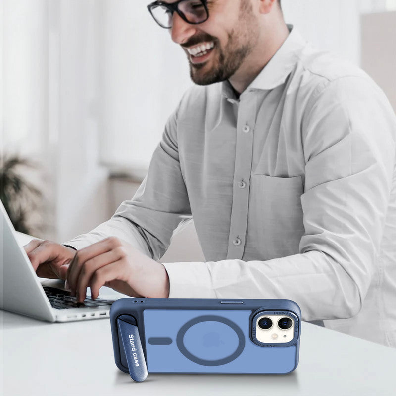 Semi-Transparent Hard Back & Wireless Charging Support Compatible With Kickstand Back Case Apple iPhone 11