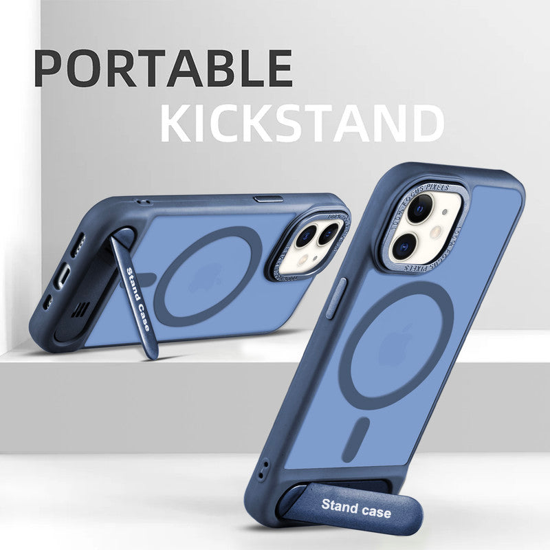 Semi-Transparent Hard Back & Wireless Charging Support Compatible With Kickstand Back Case Apple iPhone 11